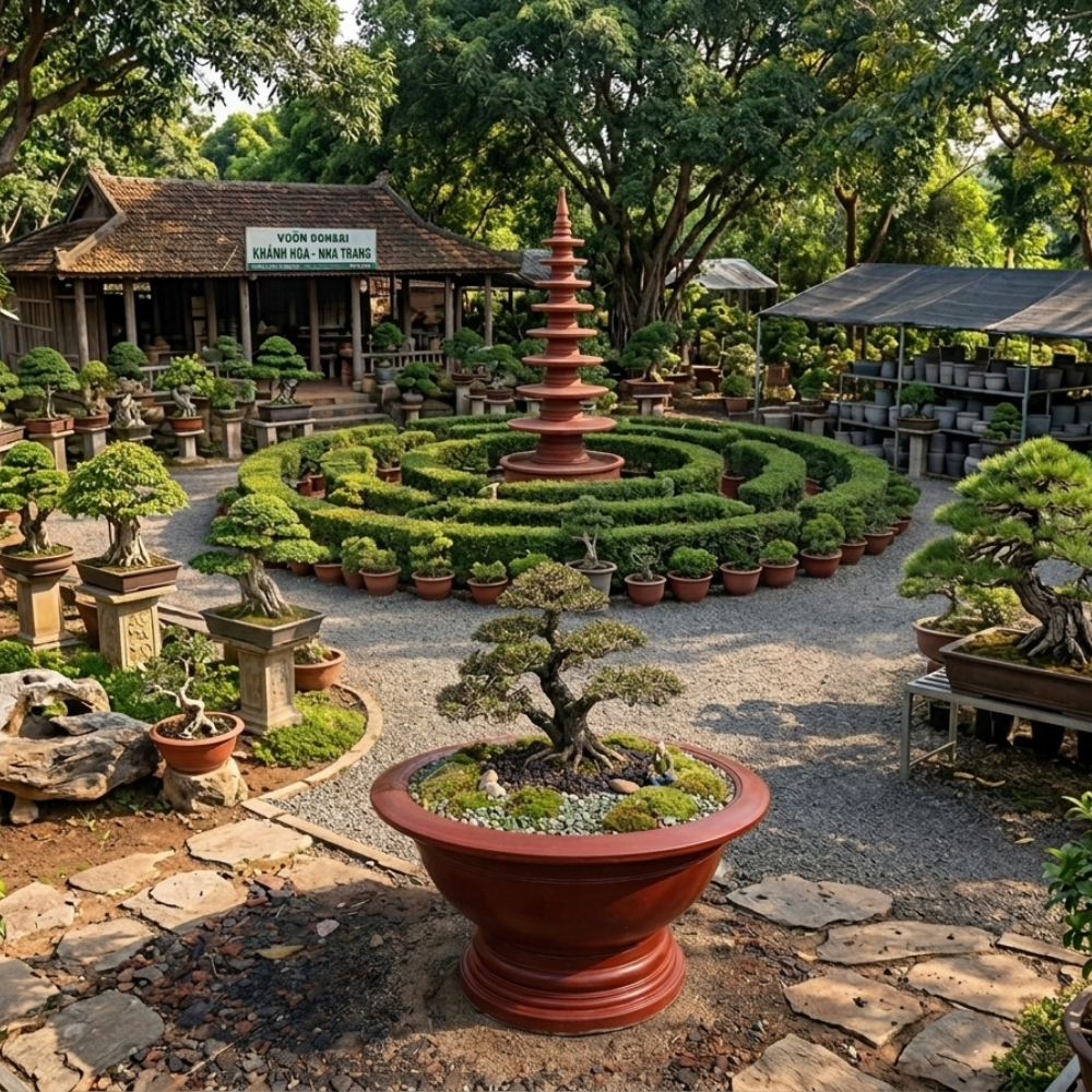 Chậu Xi Măng Màu Đỏ Truyền Thống Trồng Mai - Ảnh 6