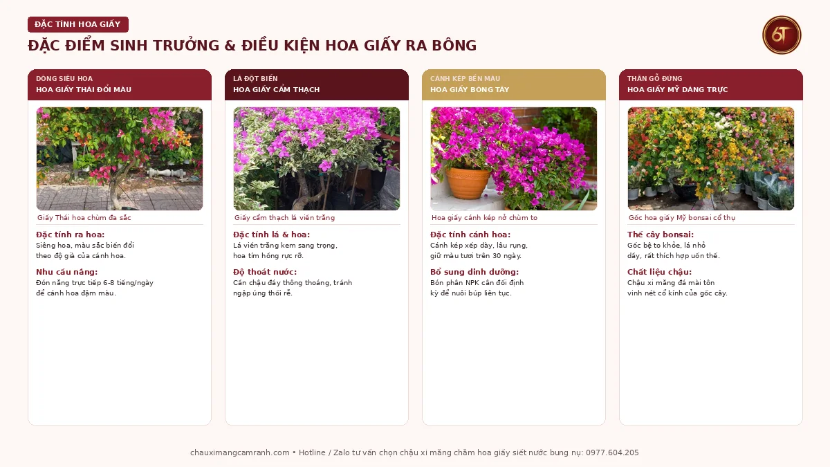 Đặc điểm sinh trưởng và cách chăm sóc hoa giấy sai bông rực rỡ