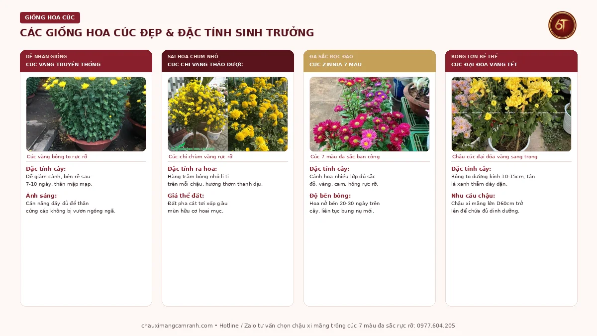 Các giống hoa cúc trồng chậu đẹp nở bông to bền màu