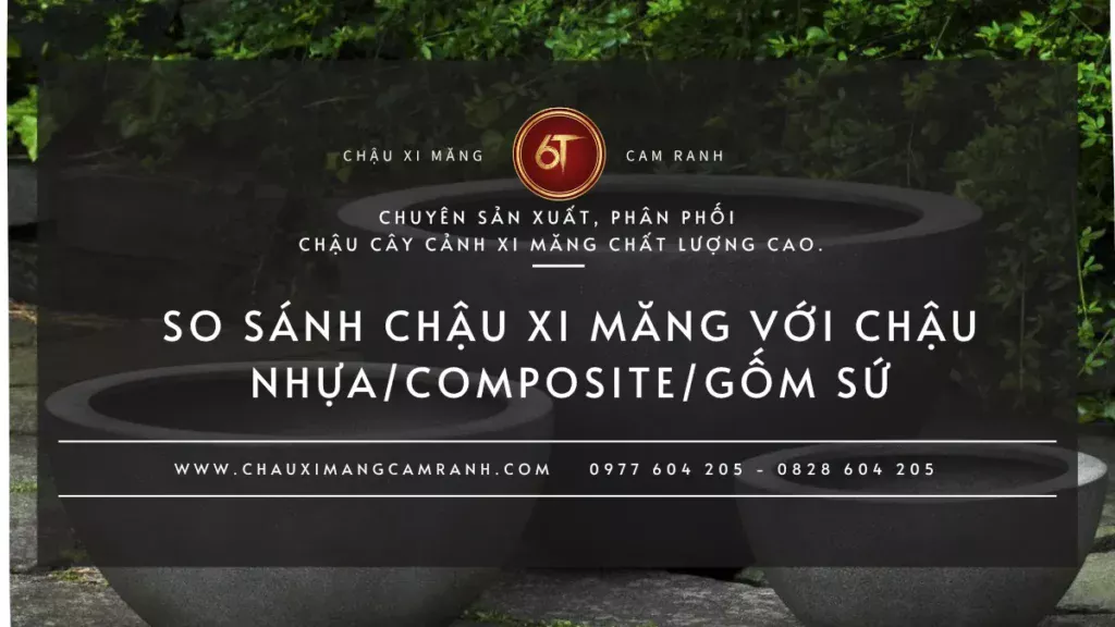 So sánh chậu xi măng với chậu nhựa, composite và gốm sứ