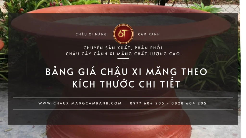 Bảng giá chậu xi măng theo kích thước